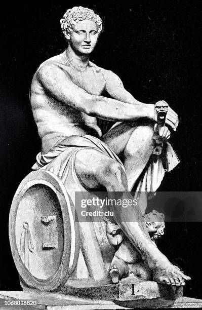 ancient greek god ares - ares stock illustrations