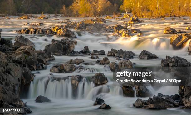 scenic view of river with waterfalls - potomac maryland stock pictures, royalty-free photos & images