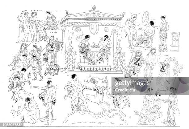 die mythologischen griechischen unterwelt - ehemalige griechische währung stock-grafiken, -clipart, -cartoons und -symbole