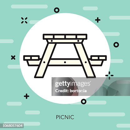 野餐桌細線彈簧圖示 野餐桌細線彈簧圖示