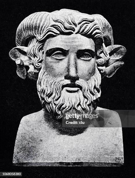 amun or ammon zeus god bust - thebes illustration stock illustrations