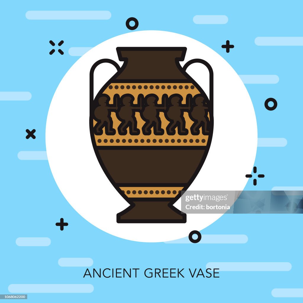 Pottery Thin Line Greece Icon