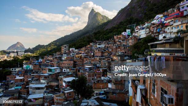 favelas area in afternoon light, rio de janeiro, brazil - slum stock pictures, royalty-free photos & images