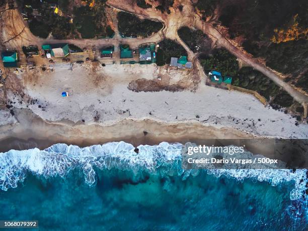 aerial view of beach - chile aerial stock pictures, royalty-free photos & images
