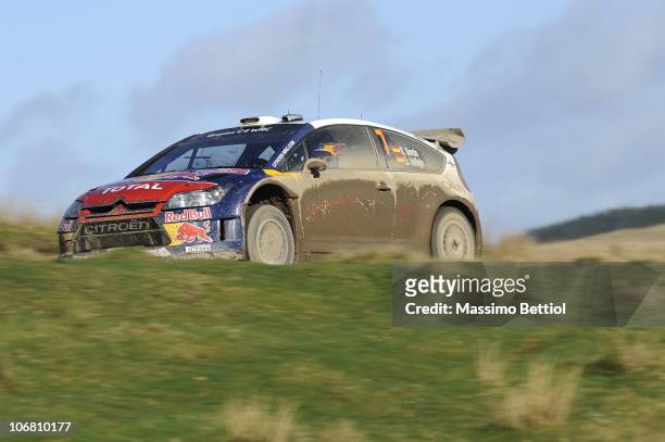 Daniel Sordo of Spain and Diego Vallejo of Spain compete in their Citroen C4 Junior Team during Leg 2 of the WRC Wales Rally GB on November 13, 2010...