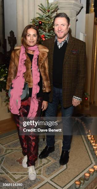 Yasmin Le Bon and Simon Le Bon attend Carols By Candlelight in aid of the Lady Garden Foundation at Christ Church on December 3, 2018 in London,...