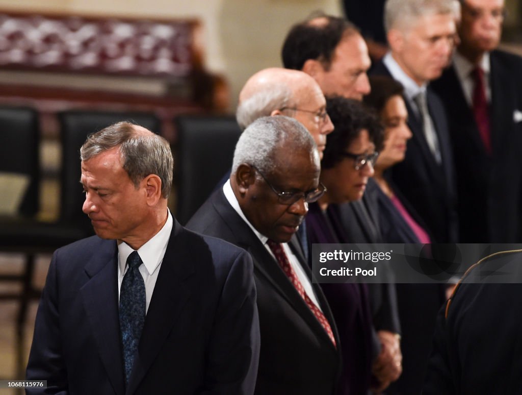 Congressional Leaders Host Arrival Ceremony  At Capitol For Late President George H.W. Bush