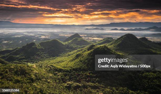 landscape with bukit cumbri national park - aqib widayatno stock pictures, royalty-free photos & images