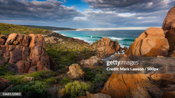 landscape of coast with rocks - margaret river stock pictures, royalty-free photos & images