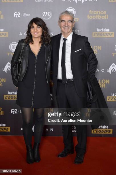 Estelle Denis and Raymond Domenech attend the Ballon D'Or ceremony at Le Grand Palais on December 3, 2018 in Paris, France.