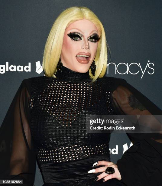 Morgan McMichaels attends Out Magazine's OUT100 Awards Celebration Presented By Lexus at Quixote Studios on November 15, 2018 in Los Angeles,...