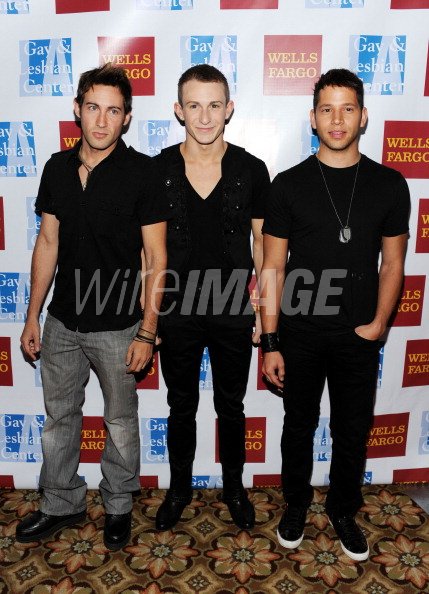 Actors Jason Lockhart Christian Ferrer and Ryan Adames arrive at the L, WireImage