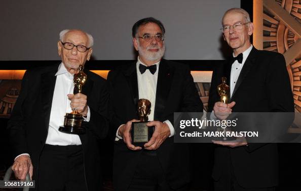 Director Francis Ford Coppola (C) holds Director Francis Ford Coppola (C) holds