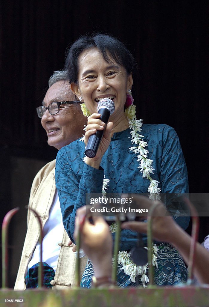 Aung San Suu Kyi Addresses Her Supporters Following Release From House Arrest