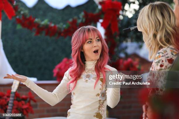 Musician Lindsay Stirling visits Hallmark's "Home & Family" at Universal Studios Hollywood on November 15, 2018 in Universal City, California.