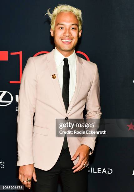 Jesse Montana attends Out Magazine's OUT100 Awards Celebration Presented By Lexus at Quixote Studios on November 15, 2018 in Los Angeles, California.