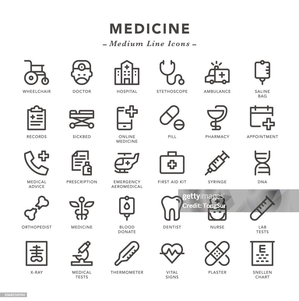 Medizin - Medium Line Icons