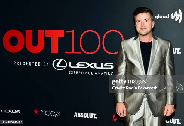 Silas Howard attends Out Magazine's OUT100 Awards Celebration Presented By Lexus at Quixote Studios on November 15, 2018 in Los Angeles, California.
