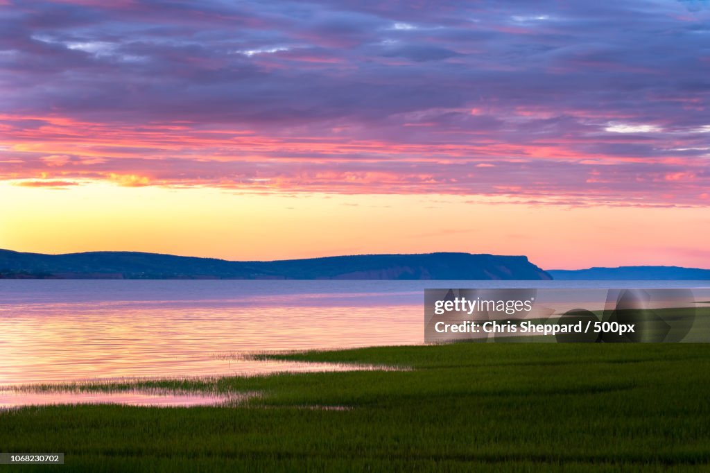 View of sunset over sea