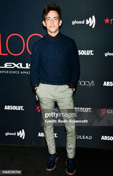 Brendan Scannell attends Out Magazine's OUT100 Awards Celebration Presented By Lexus at Quixote Studios on November 15, 2018 in Los Angeles,...