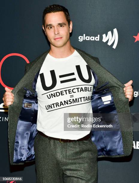 Karl Schmid attends Out Magazine's OUT100 Awards Celebration Presented By Lexus at Quixote Studios on November 15, 2018 in Los Angeles, California.