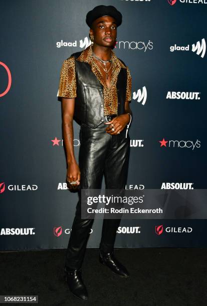 Rickey Thompson attends Out Magazine's OUT100 Awards Celebration Presented By Lexus at Quixote Studios on November 15, 2018 in Los Angeles,...