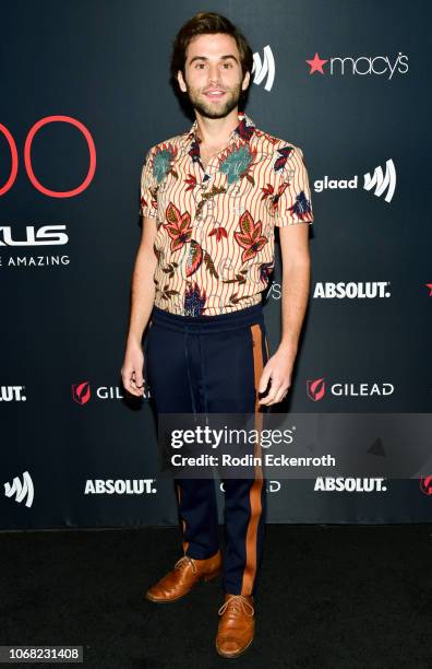 Jake Borelli attends Out Magazine's OUT100 Awards Celebration Presented By Lexus at Quixote Studios on November 15, 2018 in Los Angeles, California.