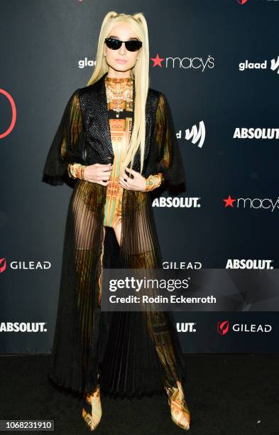 Poppy attends Out Magazine's OUT100 Awards Celebration Presented By Lexus at Quixote Studios on November 15, 2018 in Los Angeles, California.