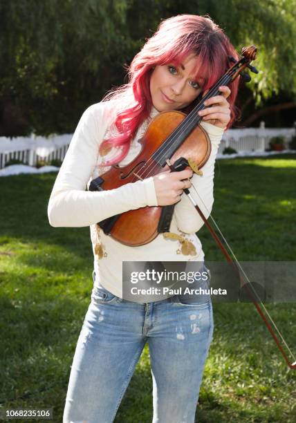 Musician Lindsay Stirling visits Hallmark's 'Home & Family' at Universal Studios Hollywood on November 15, 2018 in Universal City, California.