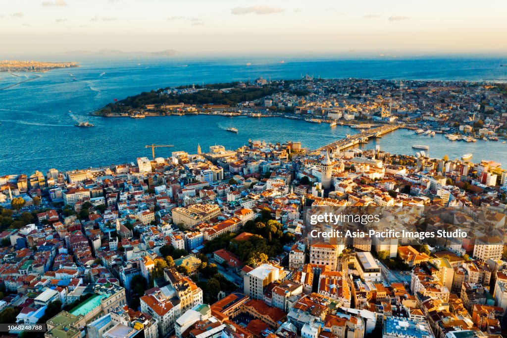 Cityscape of of Istanbul at dusk, Turkey