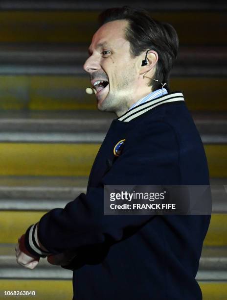 French DJ and co-host Martin Solveig is pictured during the 2018 Ballon d'Or award ceremony at the Grand Palais in Paris on December 3, 2018. -...