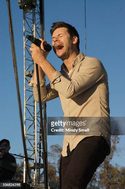 Brad Mates of Emerson Drive performs on day 1 of the 2010 Wagon Wheel Country Music Festival at Storm Stadium on November 13, 2010 in Lake Elsinore,...