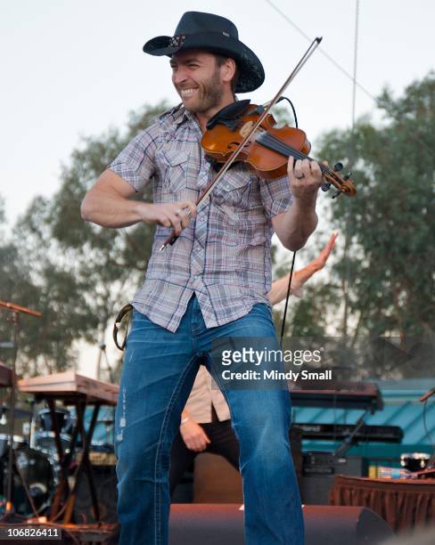 David Pichette of Emerson Drive performs on day 1 of the 2010 Wagon Wheel Country Music Festival at Storm Stadium on November 13, 2010 in Lake...