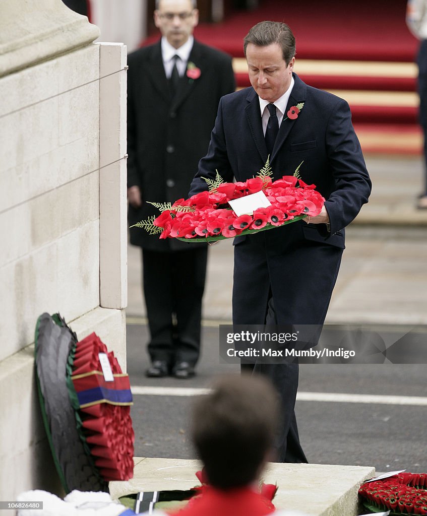 Remembrance Sunday Service Held At The Cenotaph