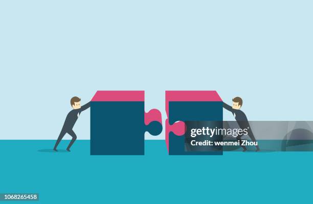teamwork - pushing stock illustrations