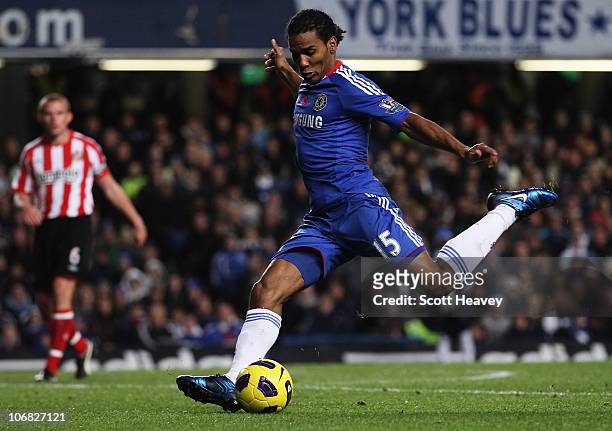 Florent Malouda of Chelsea in action during the Barclays Premier League match between Chelsea and Sunderland at Stamford Bridge on November 14, 2010...