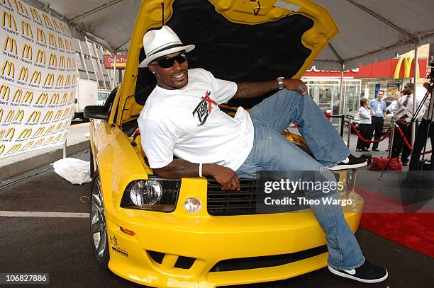 Tyson Beckford with Saleen Mustang as part of McDonalds Premium Ride Sweepstakes
