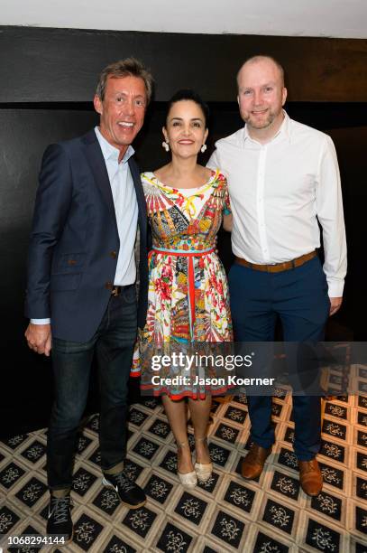 Christian Gibbon, Susie Wahab, and Robert Fetty attend "This Is Home: A Refugee Story" Private Screening Hosted By Princess Firyal Of Jordan at...
