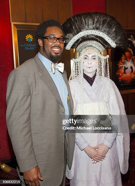 Dhani Jones and Queen Amidala during "Star Wars: Episode III, Revenge Of The Sith" New York City Benefit Premiere - Red Carpet at The Ziegfeld...