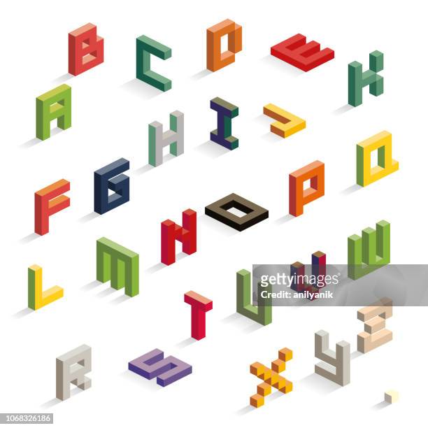 alphabet - three dimensional stock illustrations