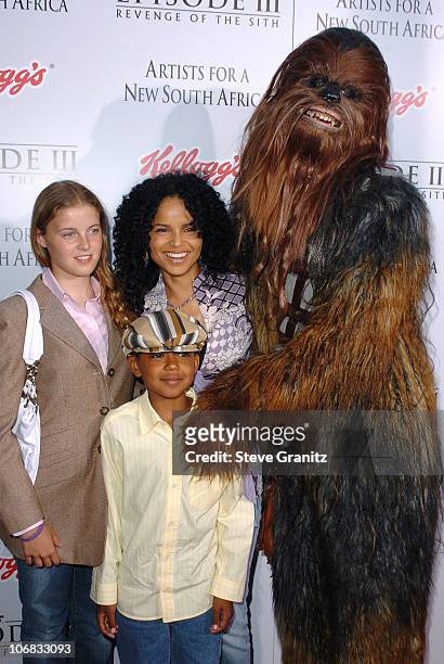 Chewbacca, Victoria Rowell, daughter Maya and son Jasper