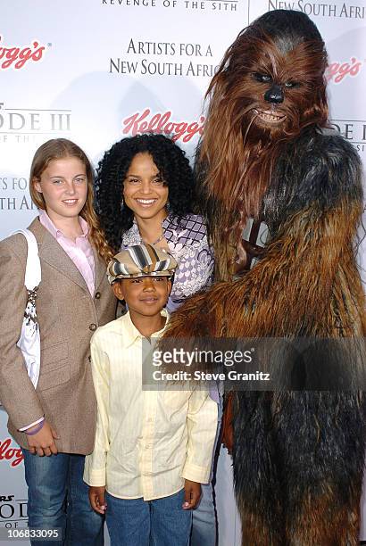 Chewbacca, Victoria Rowell, daughter Maya and son Jasper