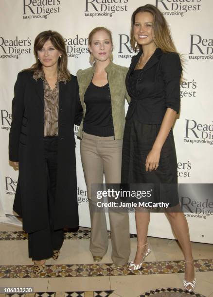 Maria Bartiromo, Christina Applegate and Petra Nemcova