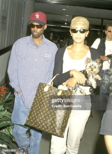 Chris Rock and Wife Malaak Compton-Rock during Chris Rock and Wife Malaak Compton-Rock at Los Angeles International Airport - June 23, 1998 at Los...