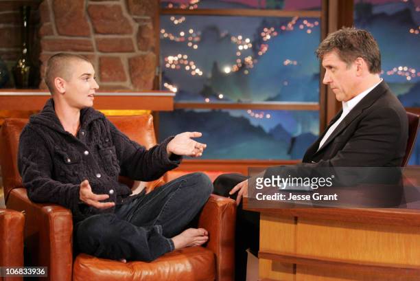 Sinead O'Connor and Craig Ferguson during David Duchovny and Sinead O'Connor Visit "The Late Late Show with Craig Ferguson" - October 5, 2005 at CBS...