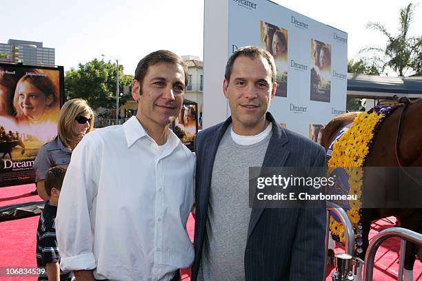 Producers Mike Tollins and Brian Robbins during DreamWorks Pictures' "Dreamer: Inspired by a True Story" Los Angeles Premiere - Red Carpet at Mann...