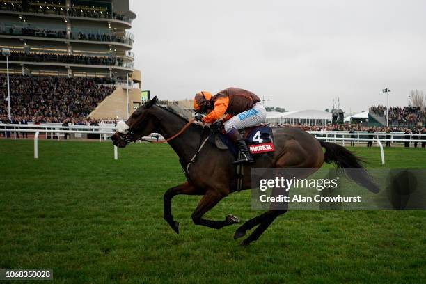 Sam Waley-Cohen riding The Young Master clear the last to win The Markel Insurance Amateur Riders' Handicap Chase at Cheltenham Racecourse on...