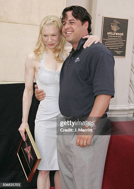 Renee Zellweger and Brother Drew Zellweger during Renee Zellweger Honored with a Star on the Hollywood Walk of Fame for Her Achievements in Film at...