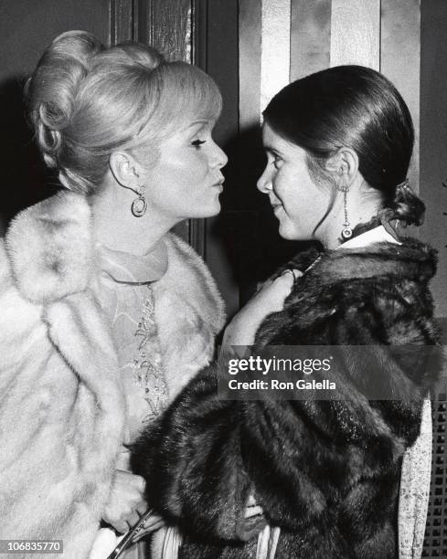 Debbie Reynolds and Carrie Fisher during Debbie Reynolds sighting at the Town Hall, New York City for the School Benefit at Town Hall - November 6,...