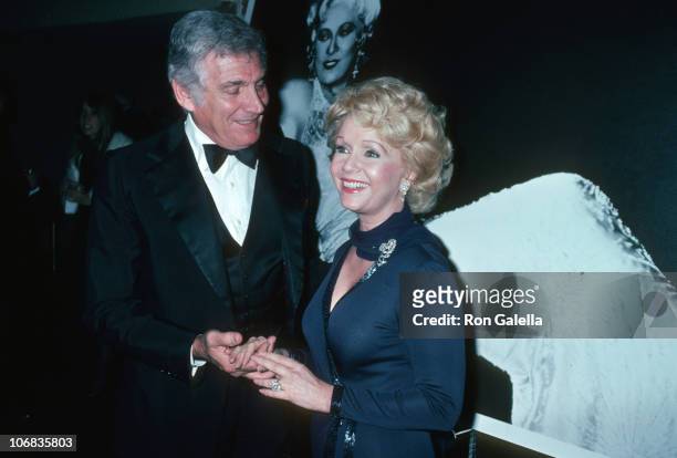 Gene Barry and Debbie Reynolds during Gene Barry and Debbie Reynolds Sighting at the USC Salute to Map West in Los Angeles - March 21, 1982 at Los...